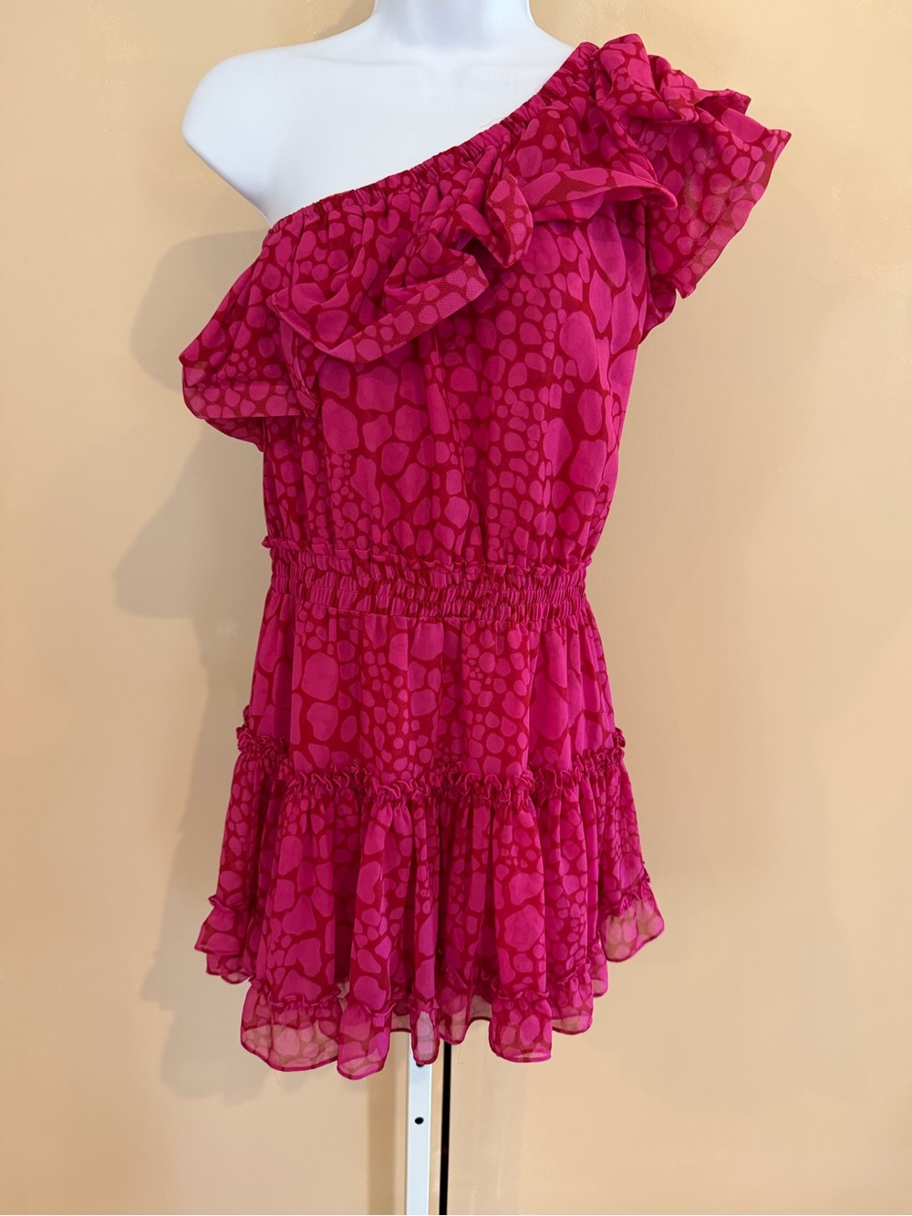 MISA Los Angeles Josefine Dress in Pink Giraffe Dress (M)